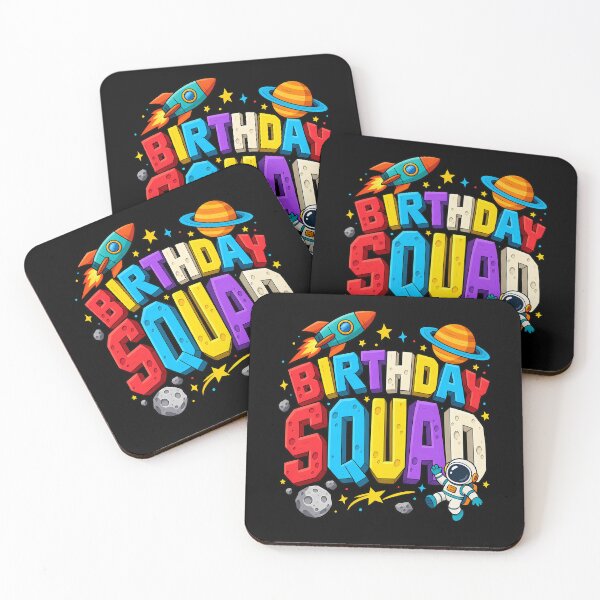 Aperçu de l'œuvre Birthday Squad Space Astronaut Moon Stars créée et vendue par ShirTomDesigns.