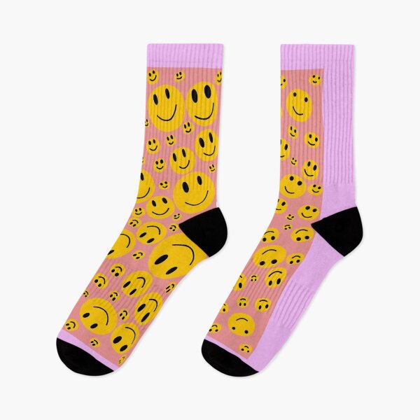 Item preview, yellow smiley faces pink background desgin designed and sold by Bywithrose instant studio.