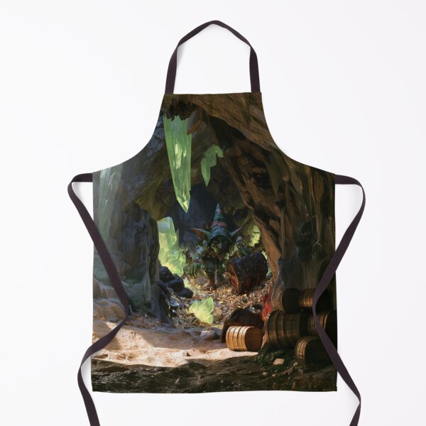 Item preview, A mischievous Goblin sneaking through hidden cave tunnels overflowing with stolen treasure illuminated by glowing crystals, Fantasy & Mythological Creatures designed and sold by CDC40.