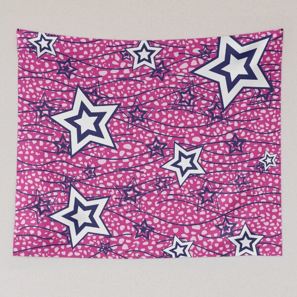 Item preview, Star print fabric – Bogolan pink pattern designed and sold by Wolagno.