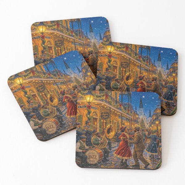 Item preview, 1920s Christmas Jazz Band in the French Quarter Vintage Snowy Night designed and sold by acceleratorhams.