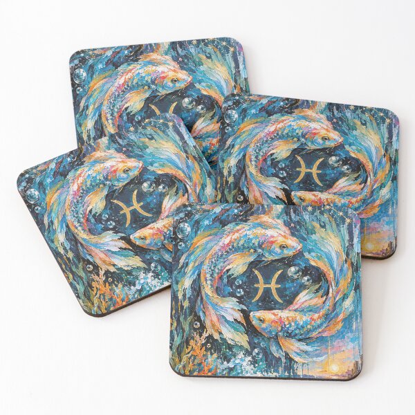 Item preview, Pisces Zodiac Painting – Celestial Fish Astrology Artwork designed and sold by GalleryKauffeld.