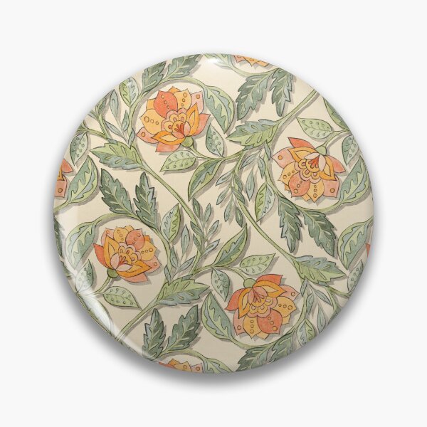 Item preview, Vintage Chintz in Soft Orange and Sage Green designed and sold by micklyn.