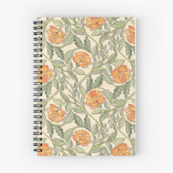 Item preview, Chintz vintage en naranja suave y verde salvia designed and sold by micklyn.