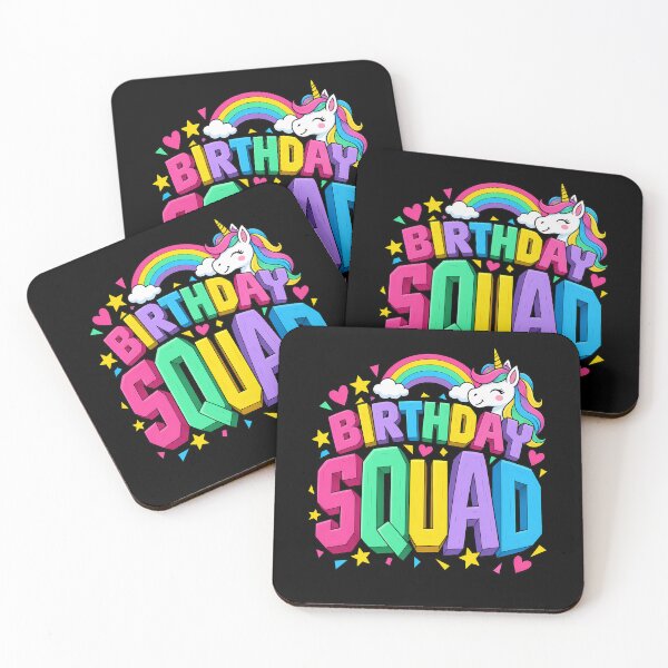 Item preview, Birthday Squad Unicorn Rainbow Cute Kawaii designed and sold by ShirTomDesigns.