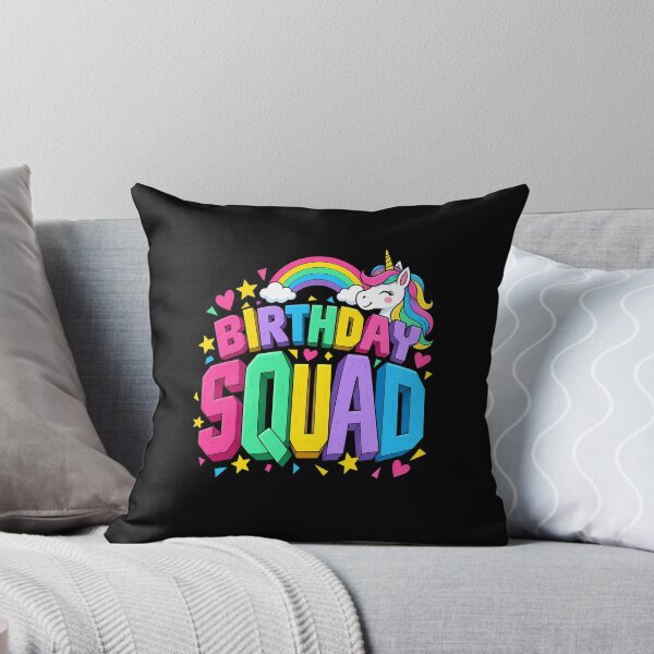 Aperçu de l'œuvre Birthday Squad Unicorn Rainbow Cute Kawaii créée et vendue par ShirTomDesigns.
