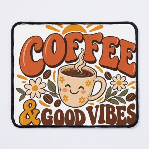 Item preview, Coffee & Good Vibes Retro Floral Coffee Lover Design designed and sold by TibbuTees.