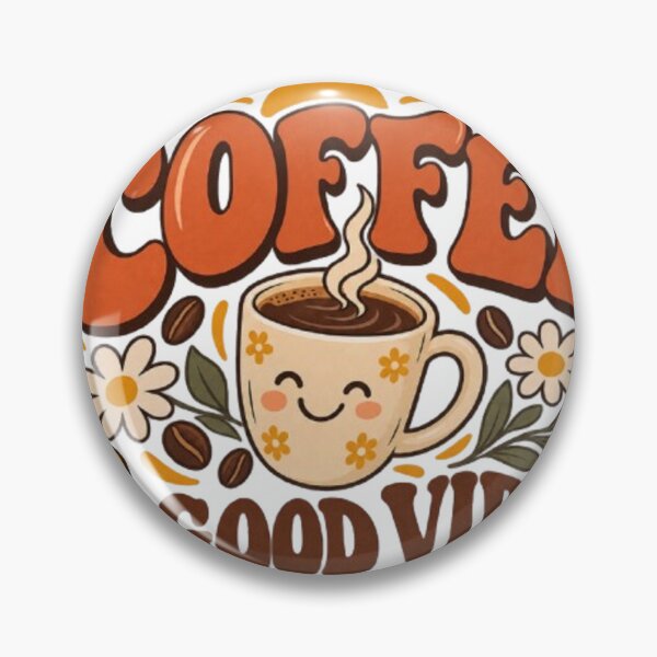 Item preview, Coffee & Good Vibes Retro Floral Coffee Lover Design designed and sold by TibbuTees.