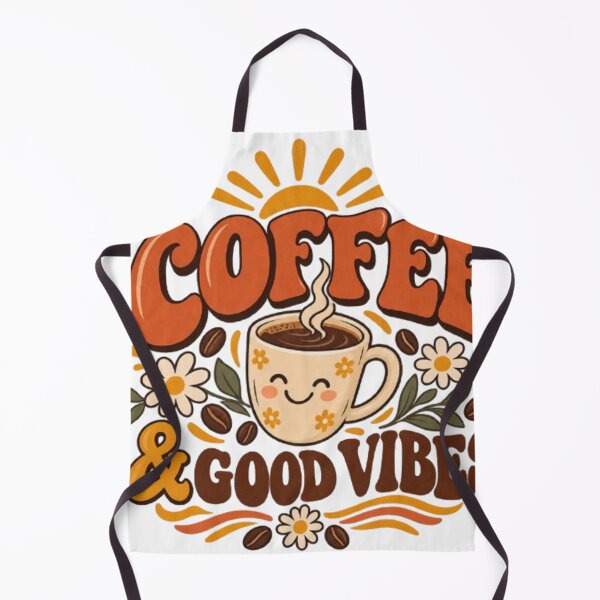 Item preview, Coffee & Good Vibes Retro Floral Coffee Lover Design designed and sold by TibbuTees.