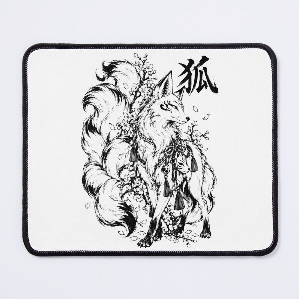 Item preview, Ornate Japanese Kitsune Beneath Sakura Blossoms designed and sold by bapupa.