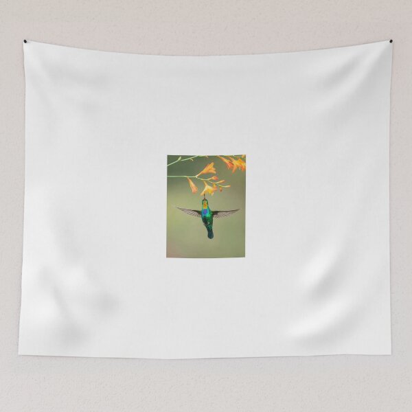 Item preview, Iridescent Hummingbird Feeding on Orange Blossoms designed and sold by Roamgrain Photos.