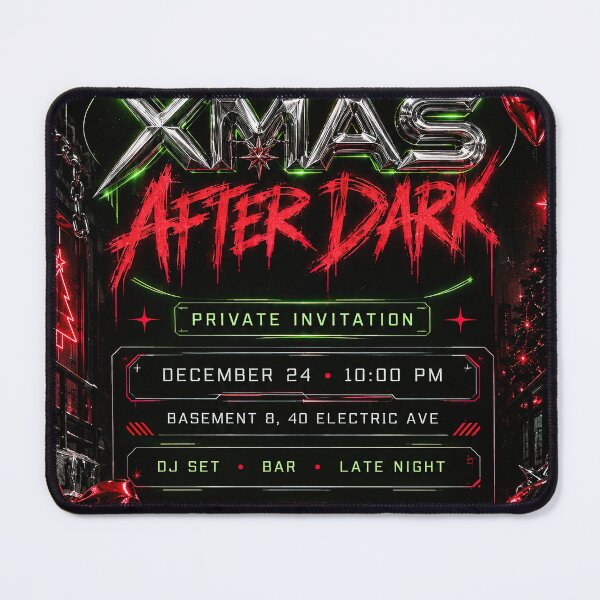 Item preview, Futuristic Christmas party invitation poster with metallic XMAS designed and sold by ckybe.