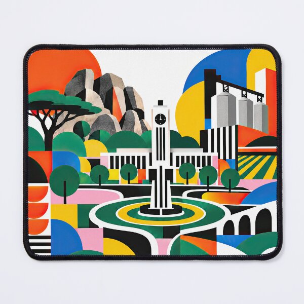 Artikelvorschau, Colorful geometric illustration of Zimbabwe featuring stylized l entworfen und verkauft von ckybe.
