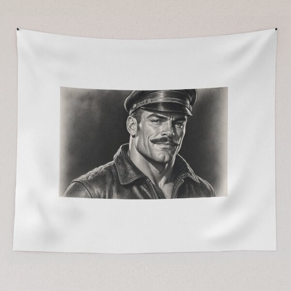 Item preview, 1940s Vintage Leather Biker Daddy Gay Leather Art Design designed and sold by ItsAKinkThing.