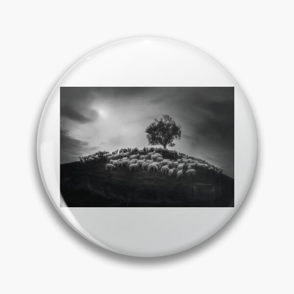 Item preview, Grazing Sheep on Hill with Lone Tree designed and sold by Roamgrain Photos.