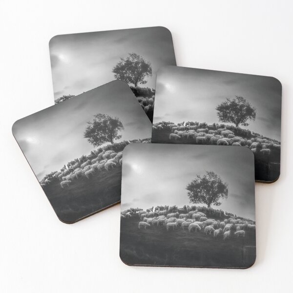 Item preview, Grazing Sheep on Hill with Lone Tree designed and sold by Roamgrain Photos.