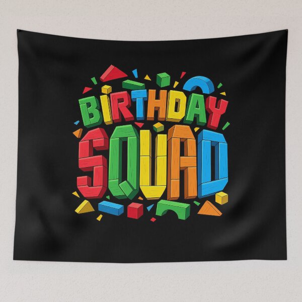Aperçu de l'œuvre Birthday Squad Building Blocks Happy Birthday créée et vendue par ShirTomDesigns.