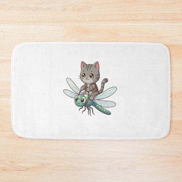 Item preview, Cute Cat Riding Giant Dragonfly designed and sold by Ella_Sketch.