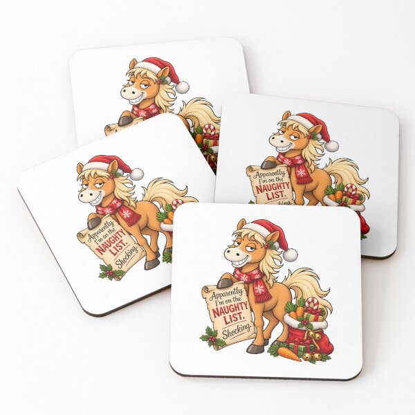 Item preview, Apparently I'm on the Naughty List. Shocking. - Funny Horse Christmas designed and sold by Arvelle Art.