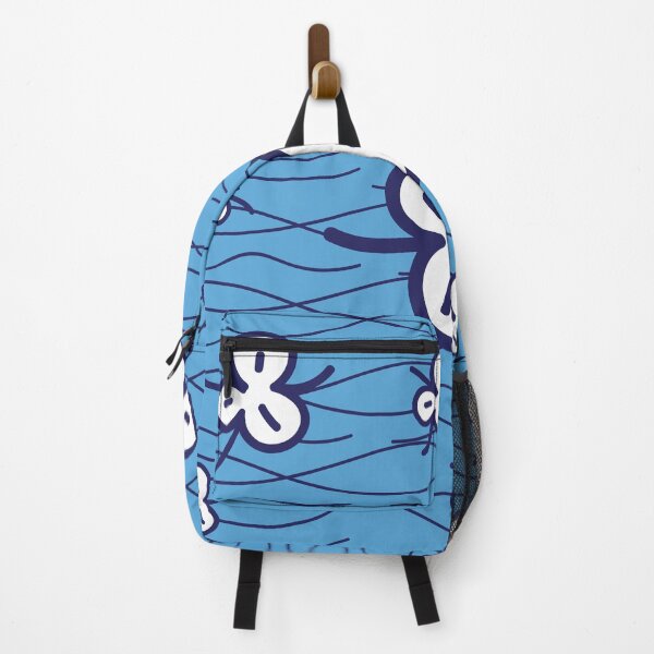 Item preview, Blue floral print fabric designed and sold by Wolagno.