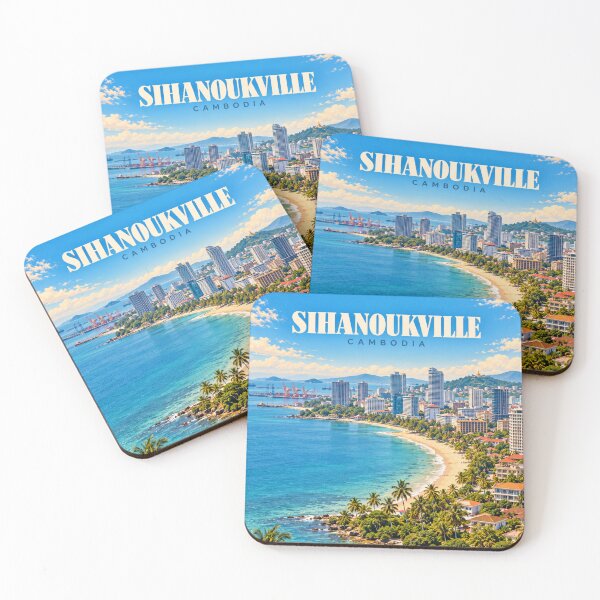 Item preview, Sihanoukville Vintage Cambodian Coastal City Art designed and sold by MichaeIRellov.