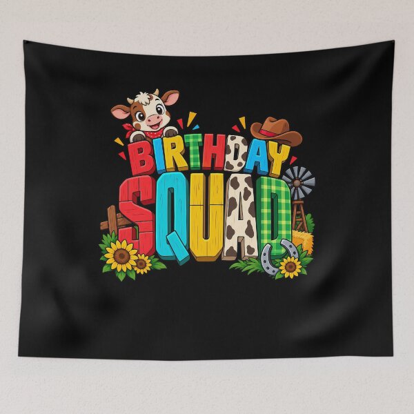 Aperçu de l'œuvre Birthday Squad Cowboy Happy Birthday créée et vendue par ShirTomDesigns.