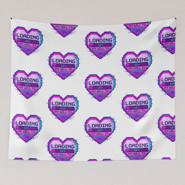 Item preview, Introvert Humor Glitch Pixel Heart Loading My Will to Socialize Sarcastic Gamer Aesthetic designed and sold by raedattia.