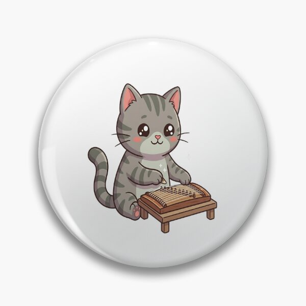 Item preview, Cute Cat Playing Guzheng Instrument designed and sold by Ella_Sketch.