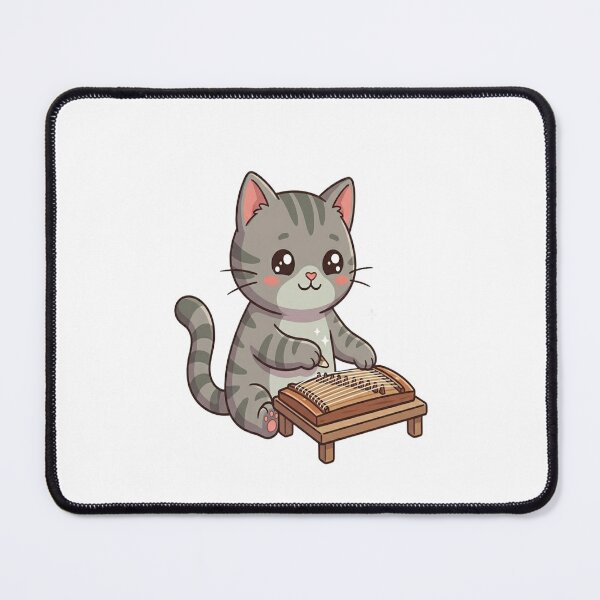 Item preview, Cute Cat Playing Guzheng Instrument designed and sold by Ella_Sketch.