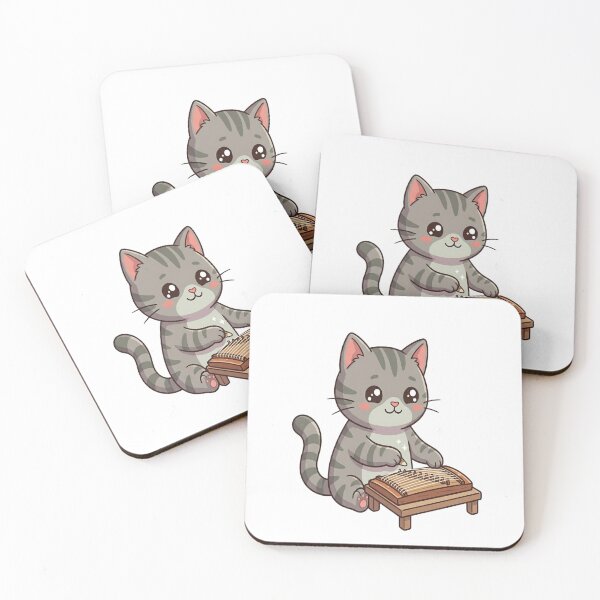Item preview, Cute Cat Playing Guzheng Instrument designed and sold by Ella_Sketch.