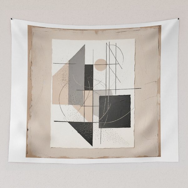 Item preview, Refined Scandinavian wabi-sabi geometric wall art designed and sold by LCPcreations.