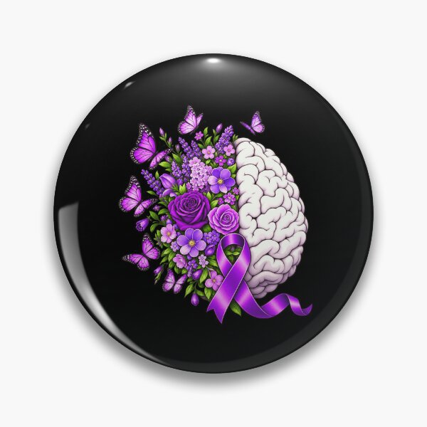 Item preview, Alzheimer's Awareness Purple Ribbon Brain Support designed and sold by FolkGraphics.