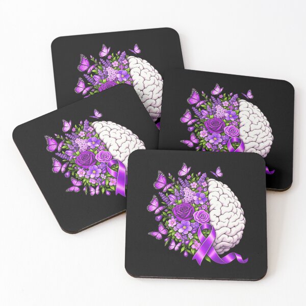 Item preview, Alzheimer's Awareness Purple Ribbon Brain Support designed and sold by FolkGraphics.