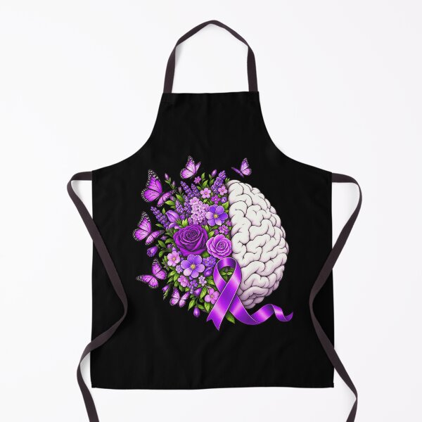 Item preview, Alzheimer's Awareness Purple Ribbon Brain Support designed and sold by FolkGraphics.