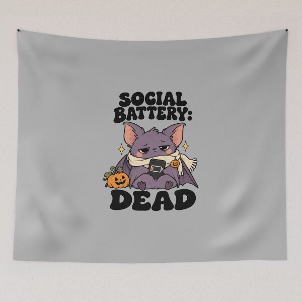 Item preview, social battery dead designed and sold by sheelatewatia.