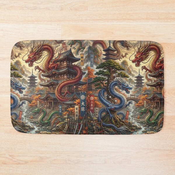 Item preview, Traditional Asian houses and dragons designed and sold by snoWorkshop.