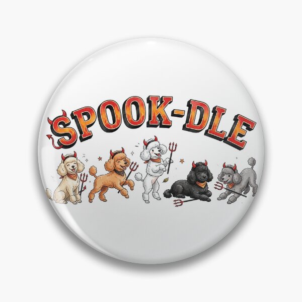 Item preview, Funny Halloween Poodle SPOCK-DLE Five Poodles Devil Fork Spooky Dog designed and sold by elisarasada.