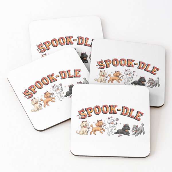 Item preview, Funny Halloween Poodle SPOCK-DLE Five Poodles Devil Fork Spooky Dog designed and sold by elisarasada.