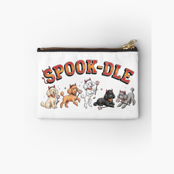 Item preview, Funny Halloween Poodle SPOCK-DLE Five Poodles Devil Fork Spooky Dog designed and sold by elisarasada.