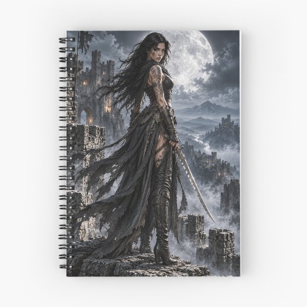 Item preview, Moonlit Female Assassin – Dark Fantasy Gothic Warrior designed and sold by photoparadise22.
