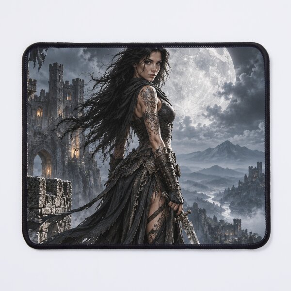 Item preview, Moonlit Female Assassin – Dark Fantasy Gothic Warrior designed and sold by photoparadise22.