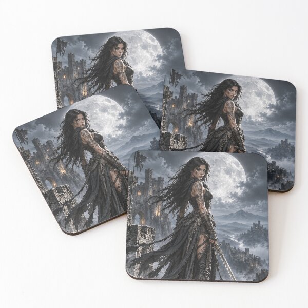 Item preview, Moonlit Female Assassin – Dark Fantasy Gothic Warrior designed and sold by photoparadise22.