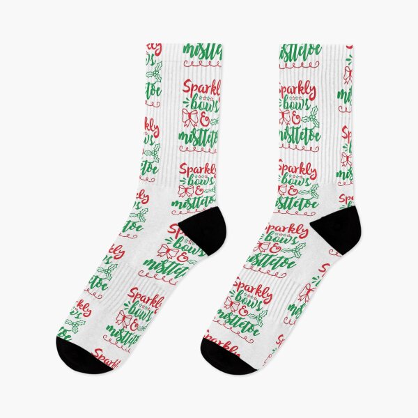 Aperçu de l'œuvre Sparkly Bows and Mistletoe Christmas Vibes Design créée et vendue par FuzionRaptor.