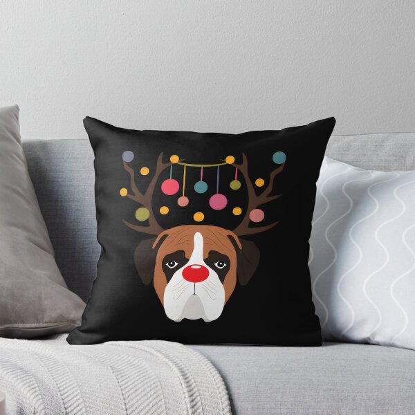 Item preview, Christmas Reindeer Boxer Dog Red Nose Xmas designed and sold by Gescosper.