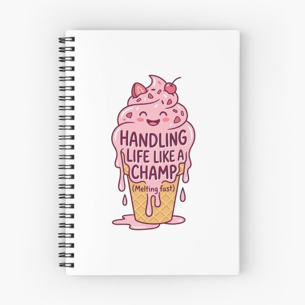 Item preview, Handling Life Like a Champ Melting Fast Cute Kawaii Ice Cream Sarcastic Pastel Humor designed and sold by raedattia.