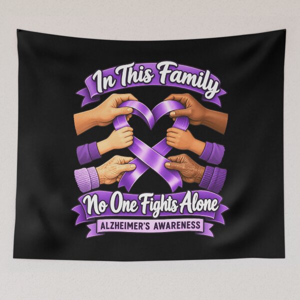 Item preview, In This Family No One Fights Alone Alzheimer's Awareness Family Support designed and sold by FolkGraphics.
