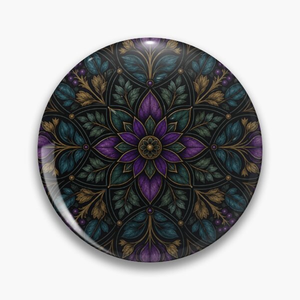 Item preview, Gothic Rose Window Botanical Mandala - Hortus Noctis designed and sold by digital.stickerperso.com.