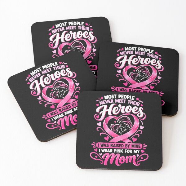 Item preview, Most People Never Meet Their Heroes I Was Raised By Mine I Wear Pink For My Mom Breast Cancer Awareness Mother Support designed and sold by FolkGraphics.