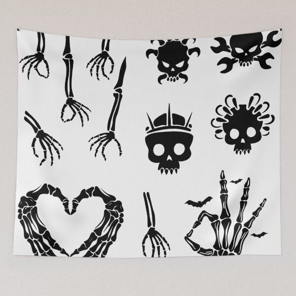 Item preview, Spooky Halloween Skeleton Hands & Skulls Sticker Pack — Gothic Vector Set designed and sold by LYAN-STORE.