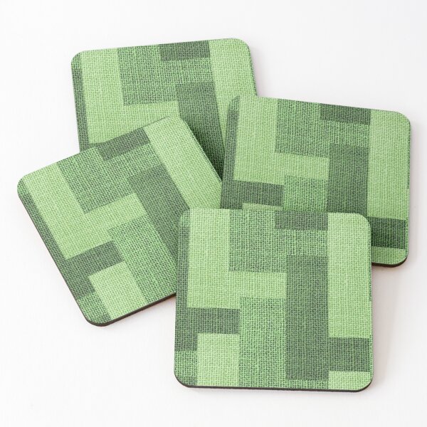Item preview, Green Geometric Burlap Pattern — Modern Green Block Texture Print designed and sold by LYAN-STORE.